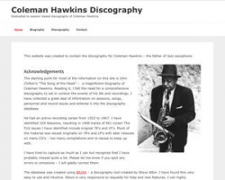 <a href="https://Coleman-Hawkins-Discography.com" target="_blank" rel="noopener noreferrer">ColemanHawkinsDiscography.com</a> ColemanHawkinsDiscography.com by Stewart Smith